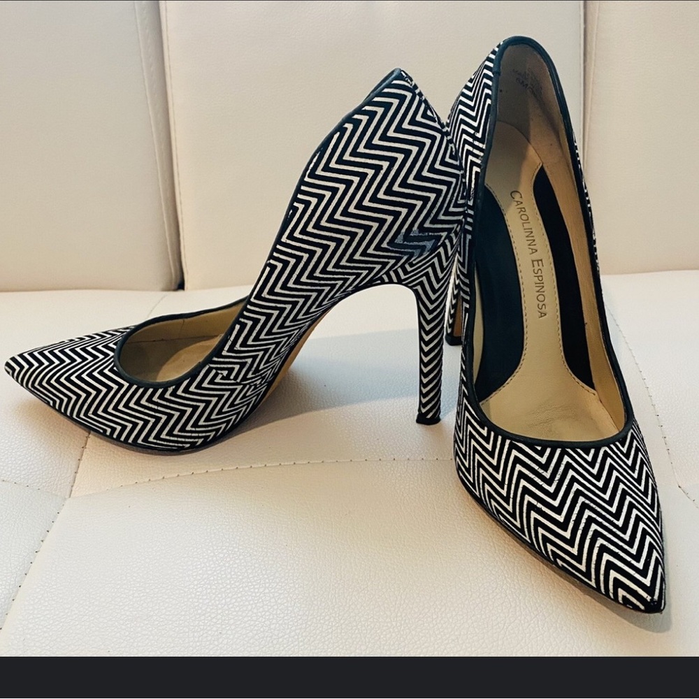 Carolina Espinosa Chevron pumps